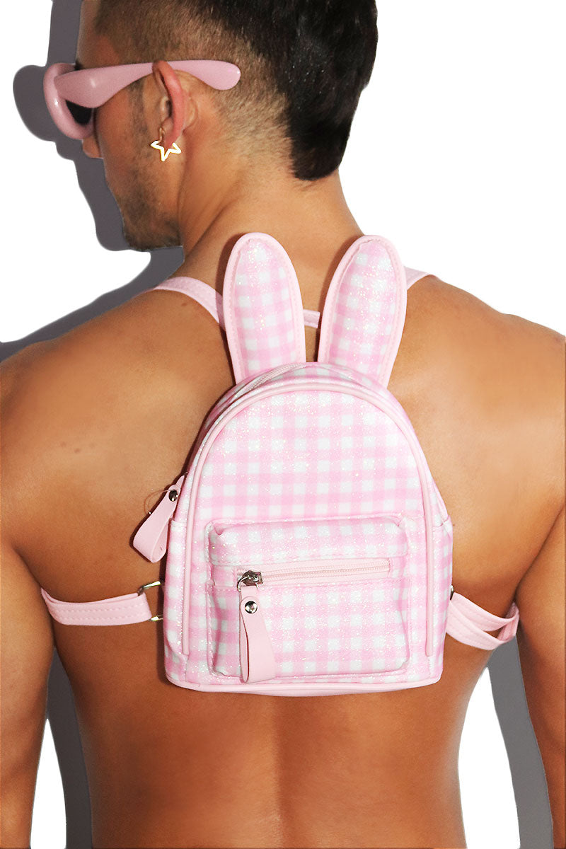 Bunny Ears Mini Backpack Bag- Pink