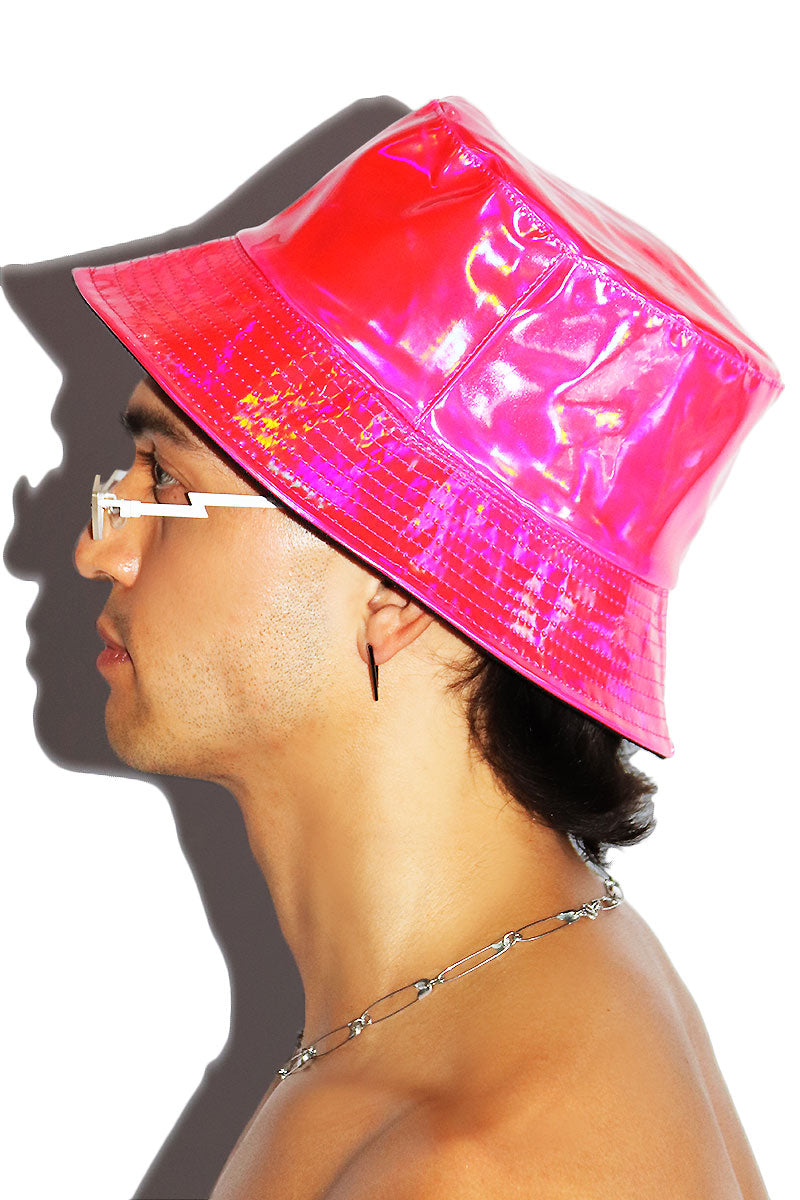 Holographic Rave Bucket Hat - Pink