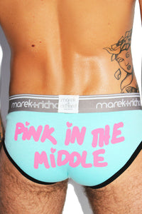 Pink In the Middle Brief-Sky Blue