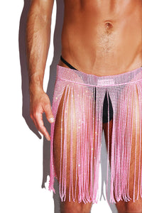 Kenetic Crystals Belt Skirt - Neon Pink