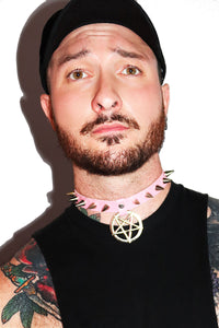 Pentagram Choker Necklace - Pink