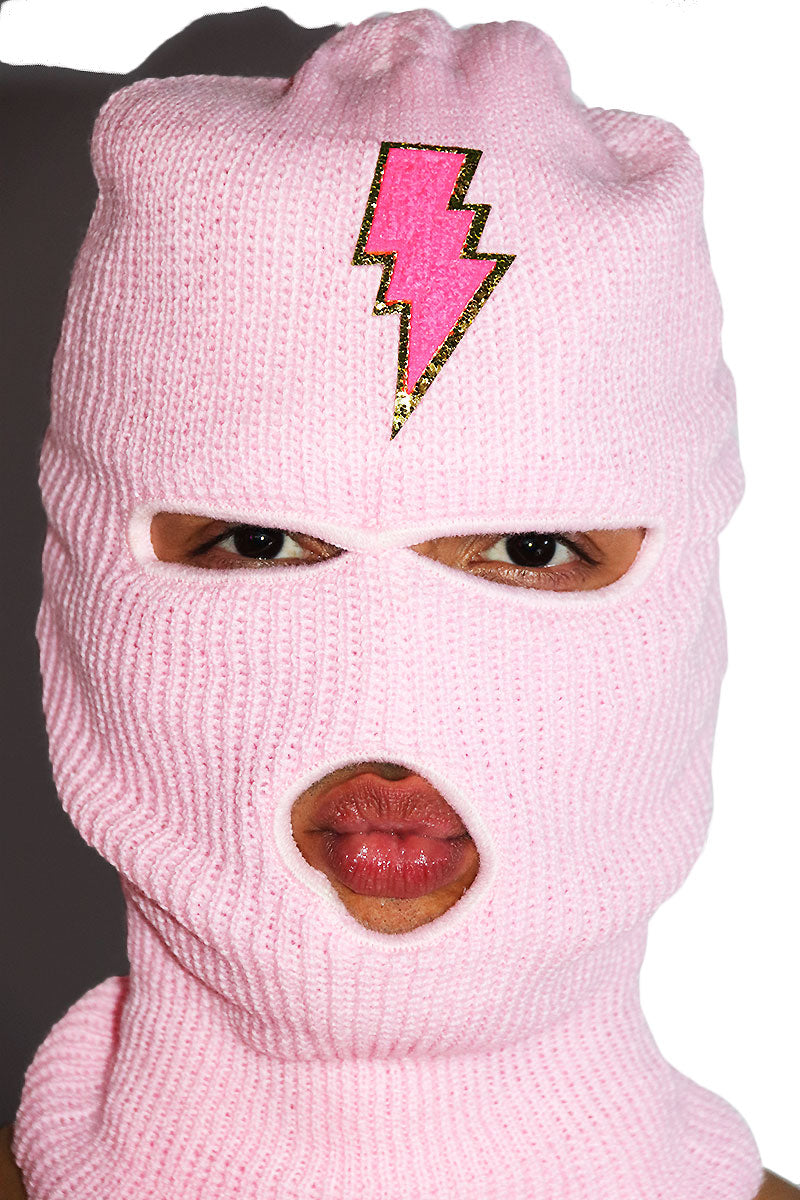 Electric Ski Mask Beanie- Pink
