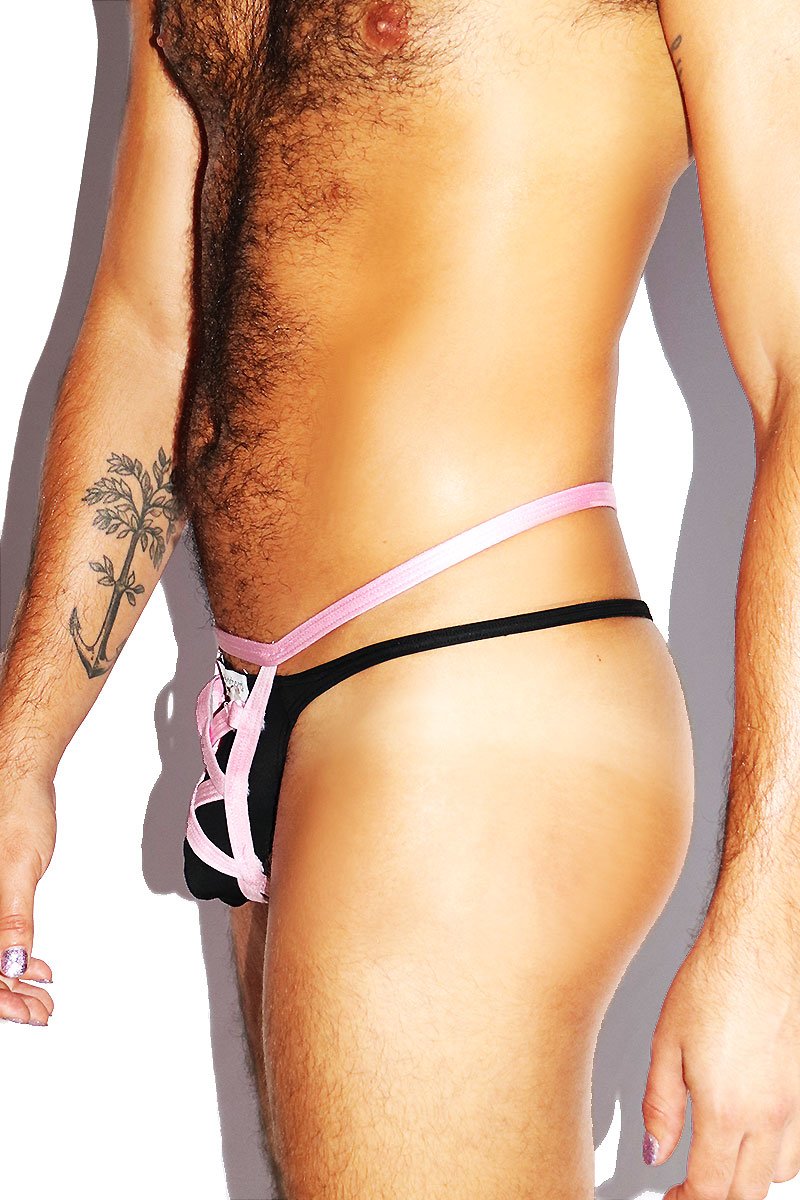Crotch Harness Thong- Pink