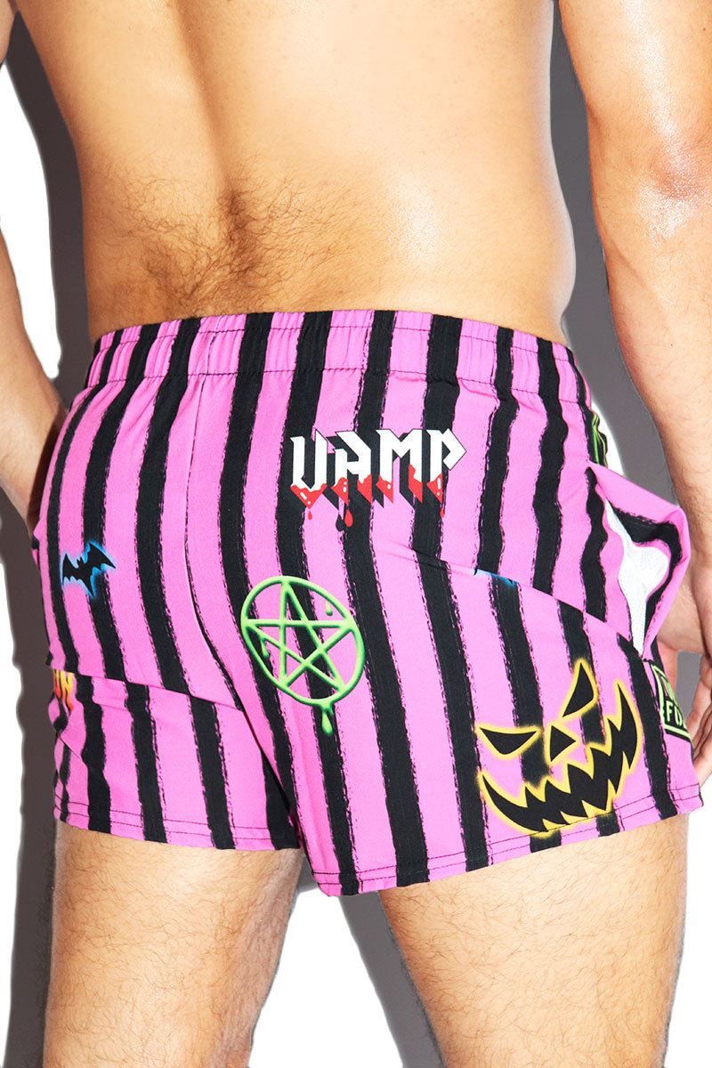 Mall Goth All Over Active Shorts- Pink