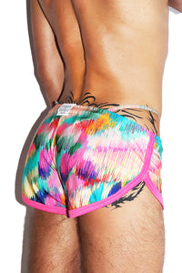 Cancun Swim Shorty Running Shorts- Pink