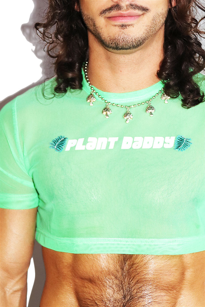 Plant Daddy Mesh Extreme Crop Tee- Green