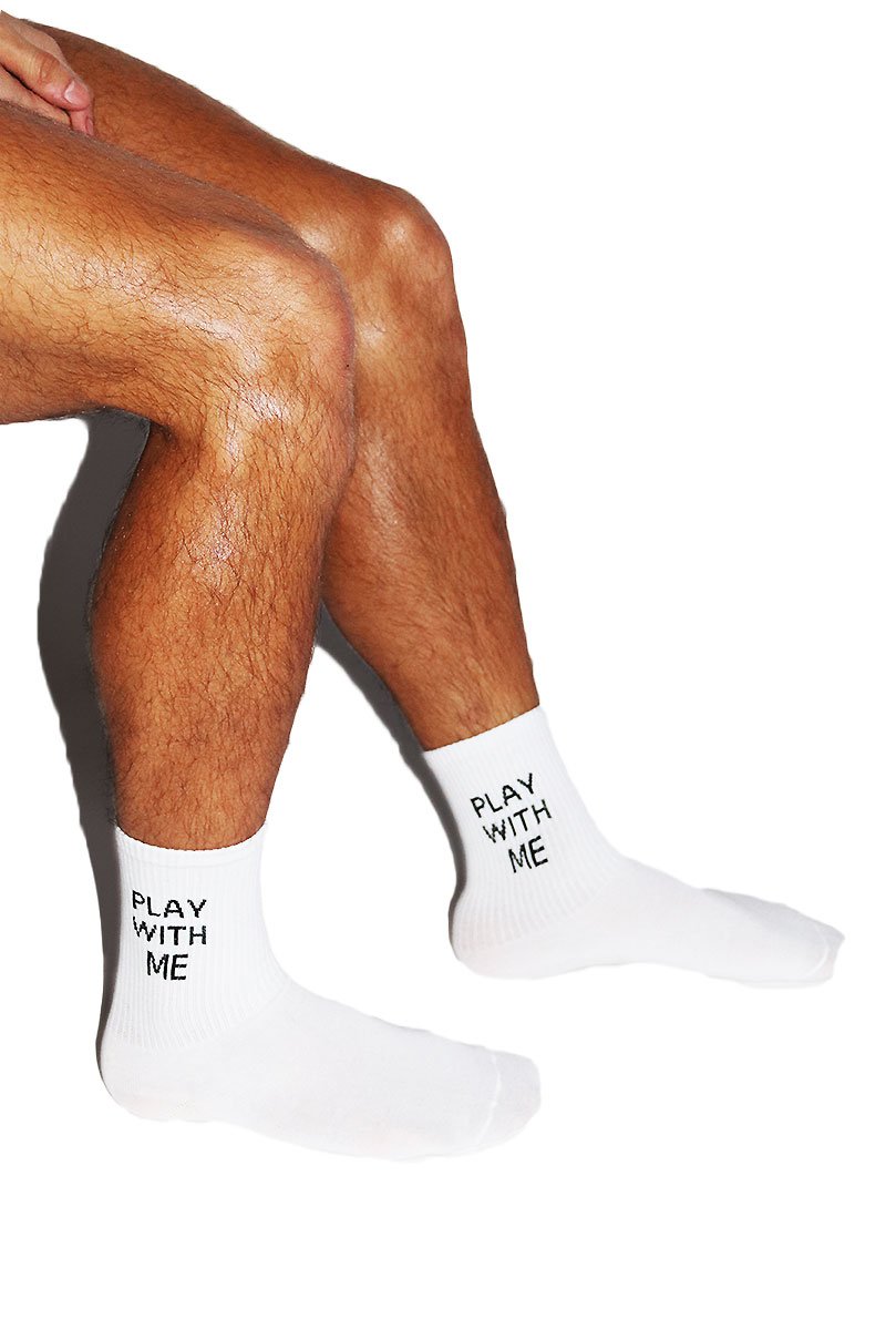 Play with Me Quarter Length Socks- White