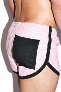 Pleather Running Shorts- Pink