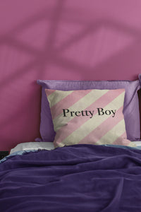 Pretty Boy Stripe Throw Pillow-Cream