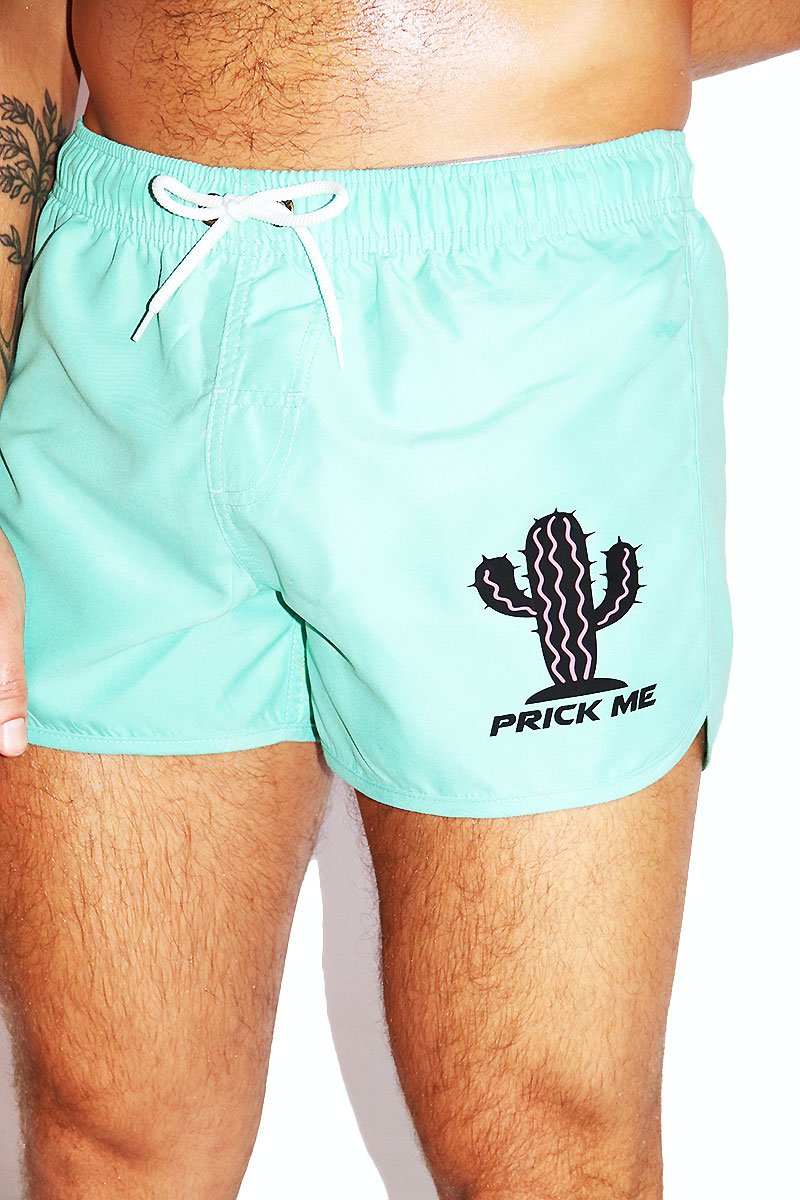 Prick Me Cactus Board Shorts-Mint