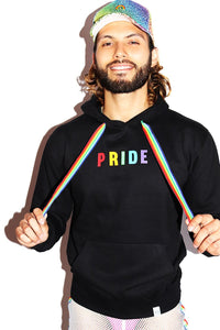 Pride String Long Sleeve Hoodie- Black