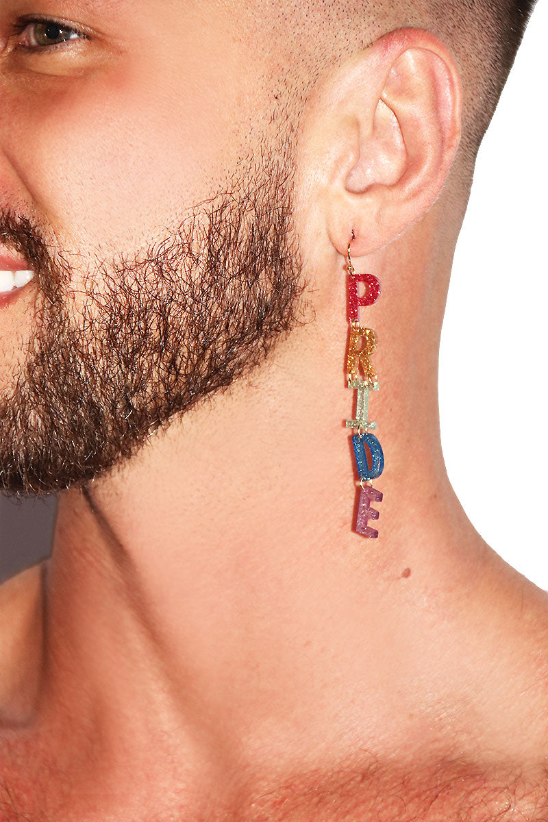 Pride Acrylic Letters Single Earring - Multi