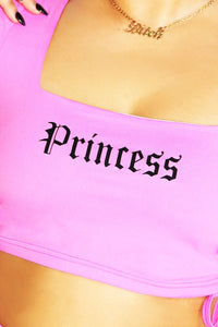 Princess Cutout Crop Tee -Pink