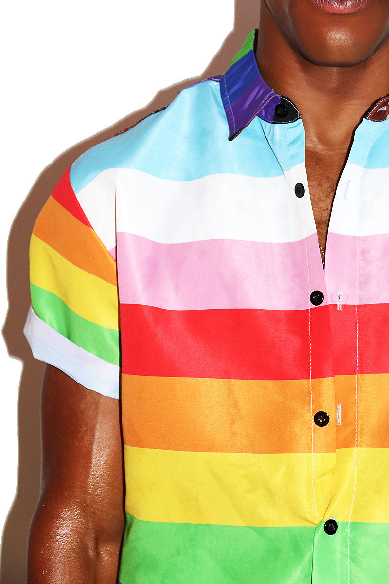 Inclusive Pride Shot Sleeve Shirt- Multi