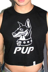 Pup Crop Tank- Black
