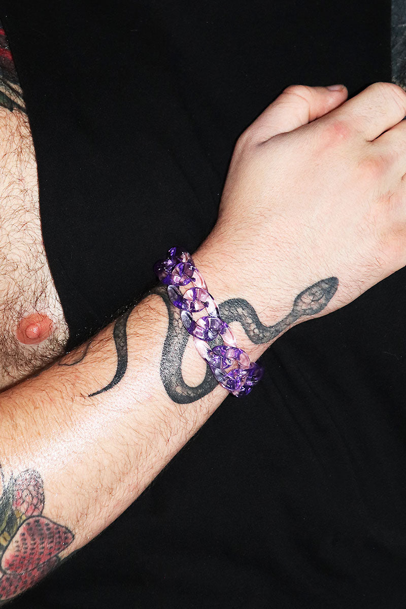 Acrylic Chain Bracelet - Purple