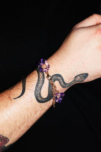 Acrylic Chain Bracelet - Purple