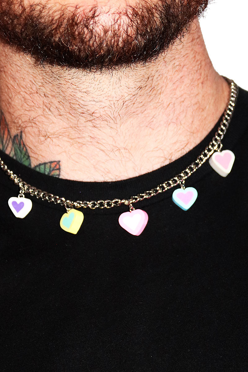 Sweetheart Candy Hearts Necklace - Multi