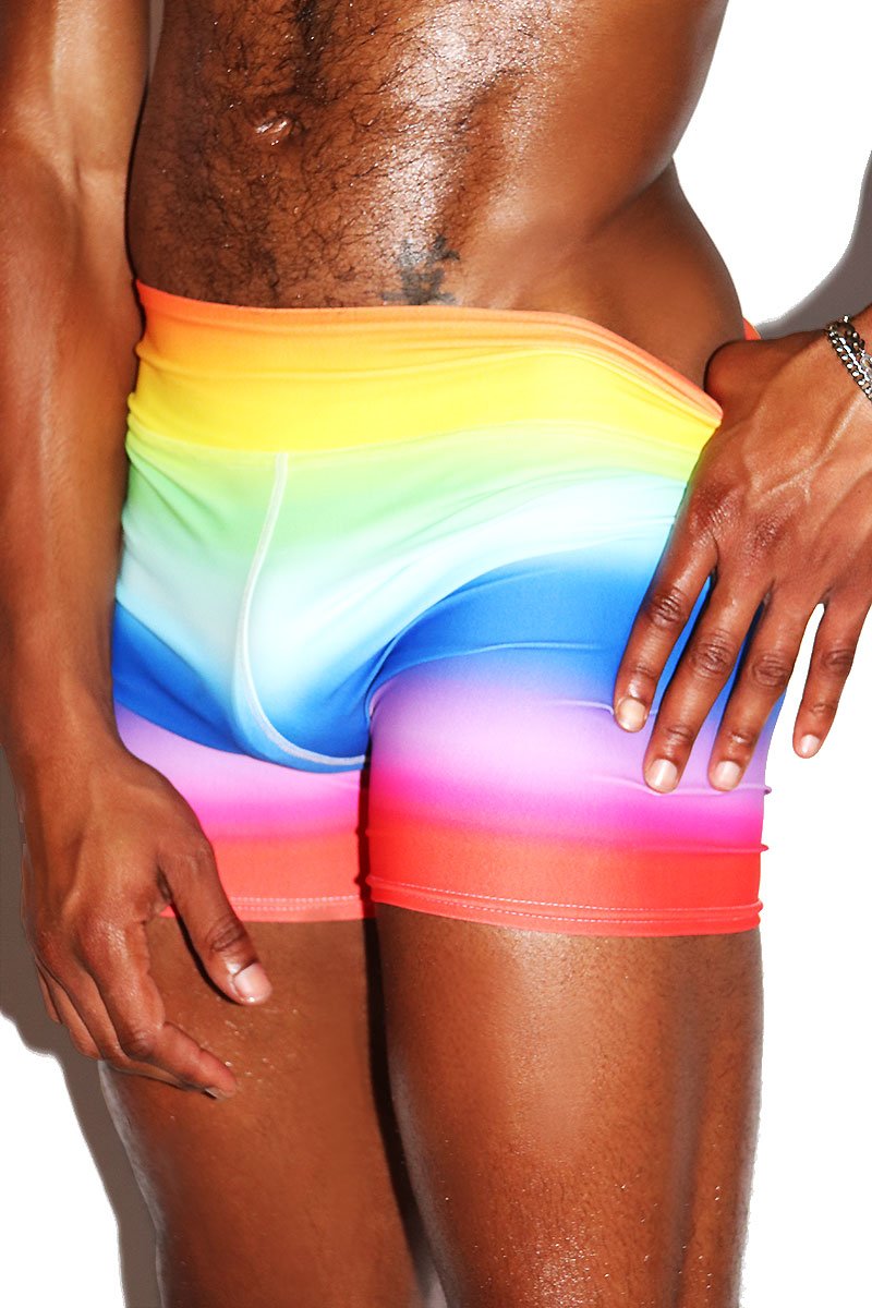 Rainbow Ombre Biker Shorts- Multi