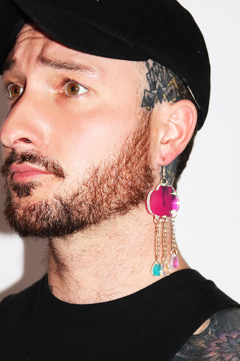 Raining Cloud Single Earring - Silver