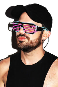 LED Shutter Shades Sunglasses- Pink