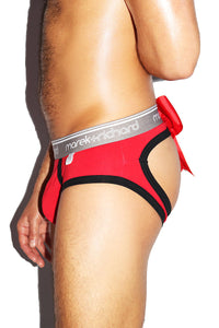 Bow Open Back Brief-Red