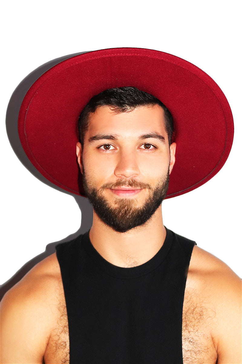 Desert Shade Wide Brim Hat - Burgandy