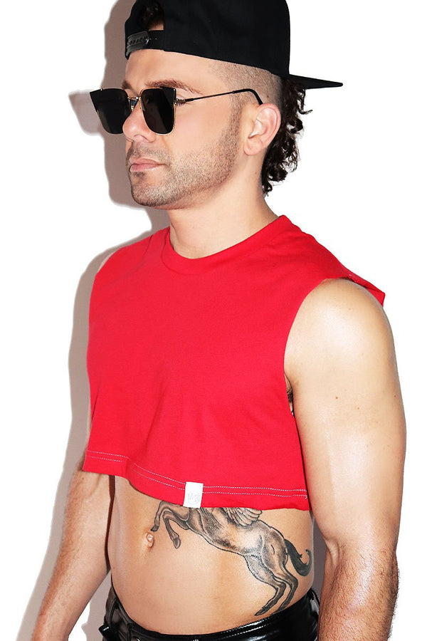 Core Extreme Crop Tank in Red, view 2