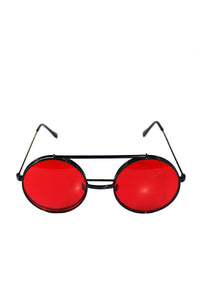Boston Rim Flip Up Sunglasses-Red
