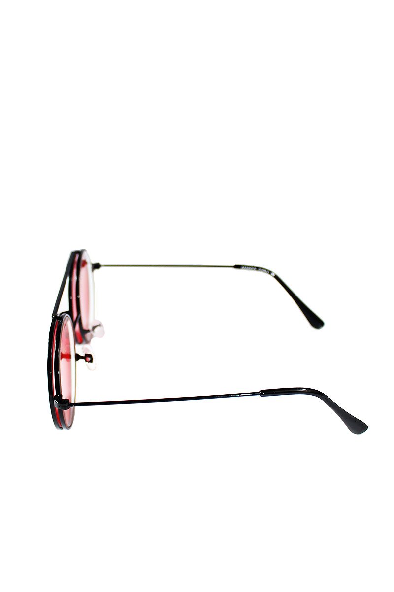 Boston Rim Flip Up Sunglasses-Red