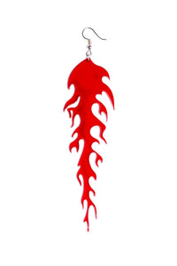Reign of Fire Single Earring-Red