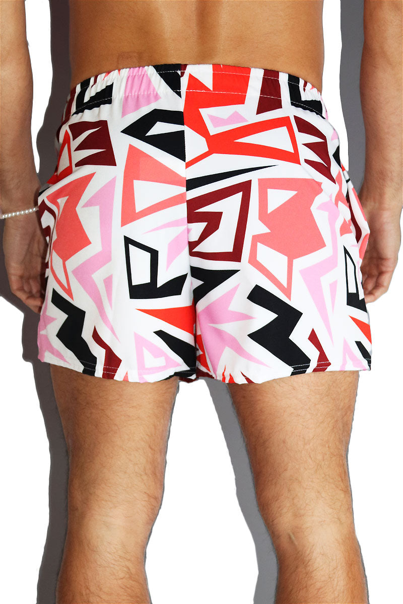 Tucson All Over Print Active Shorts- Red