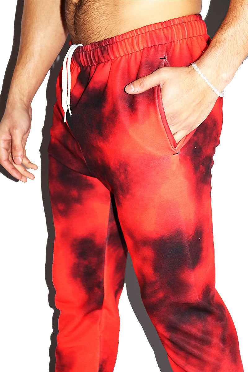 Heat Signature All Over Print Sweatpants- Red