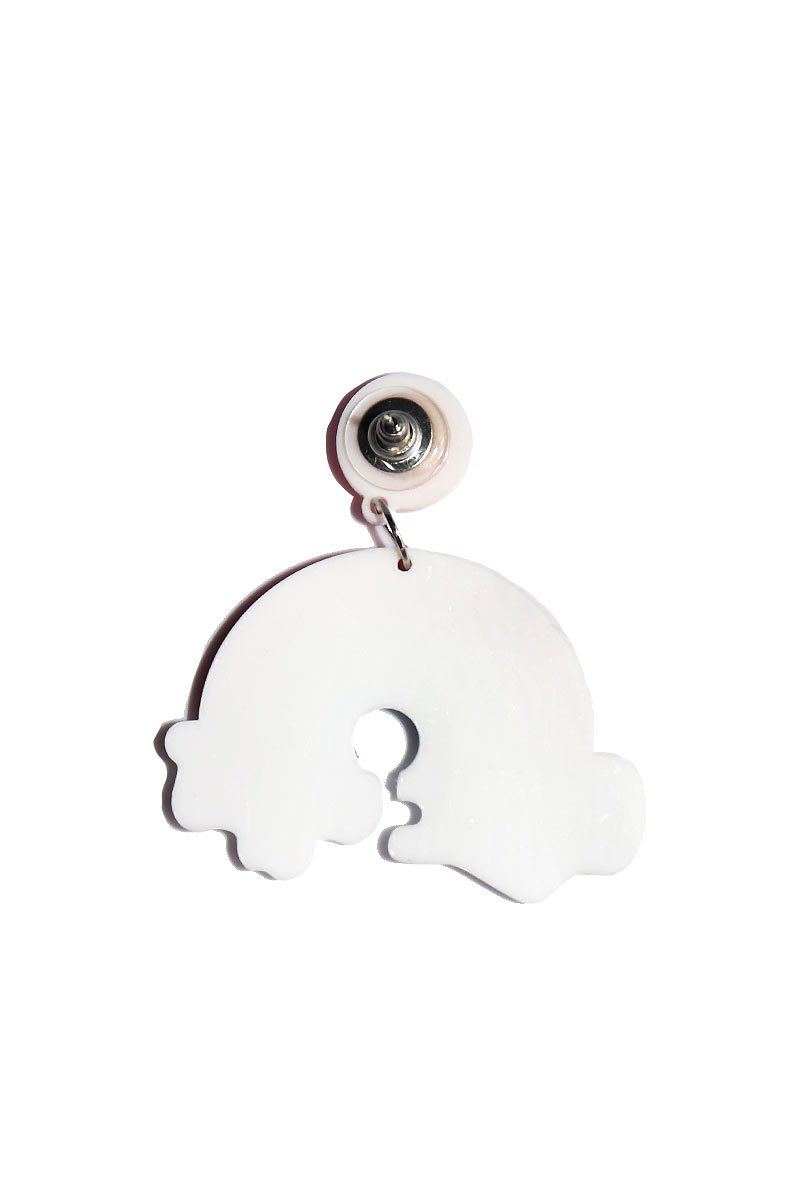 Rainbow in The Clouds Single Earring-Red