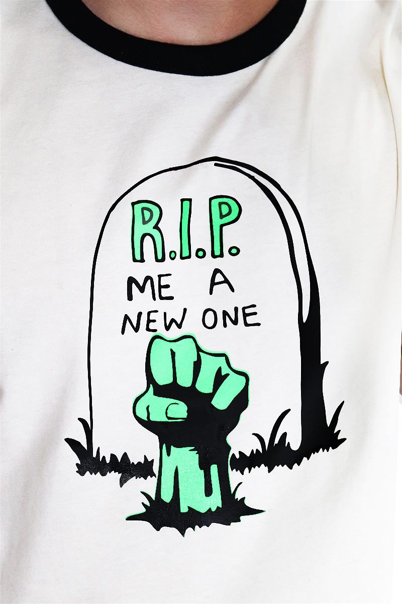 RIP Me A New One Crop Ringer Tee-Cream