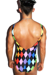 Arygle Rainbow All Over Bodysuit -Multi