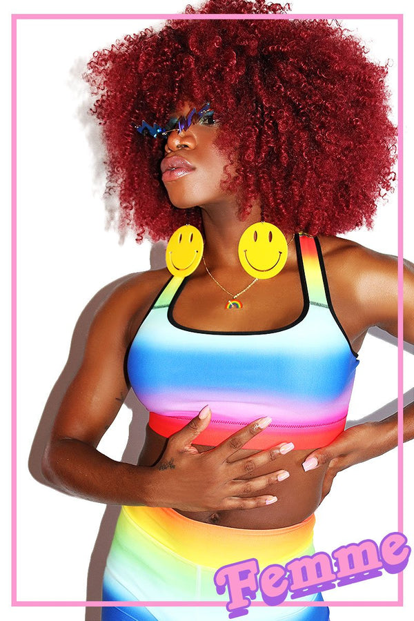 Rainbow Ombre Sports Tank in Multi