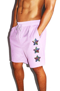Hip Hop Star Mesh Gym Shorts- Purple