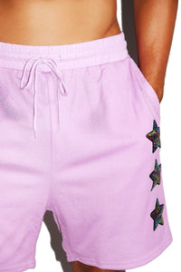 Hip Hop Star Mesh Gym Shorts- Purple