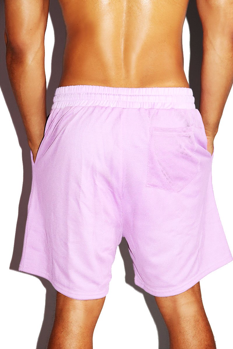 Hip Hop Star Mesh Gym Shorts- Purple