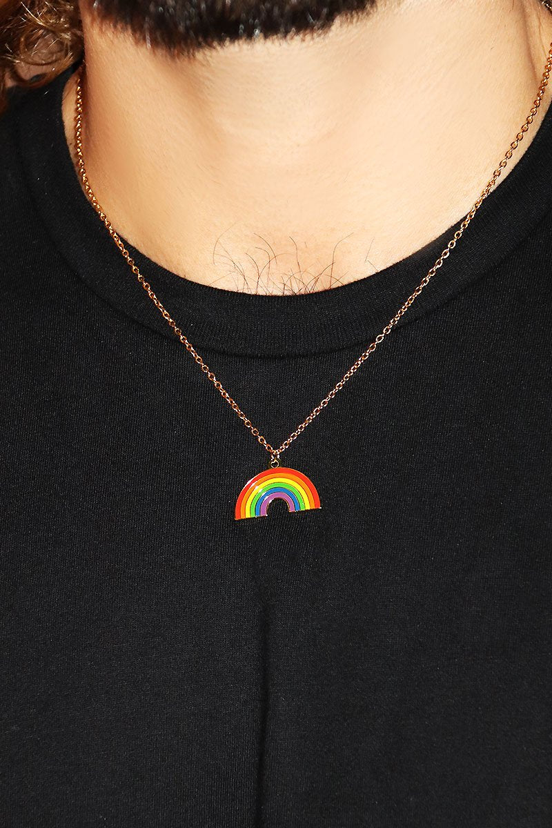 Pride Rainbow Necklace -Gold