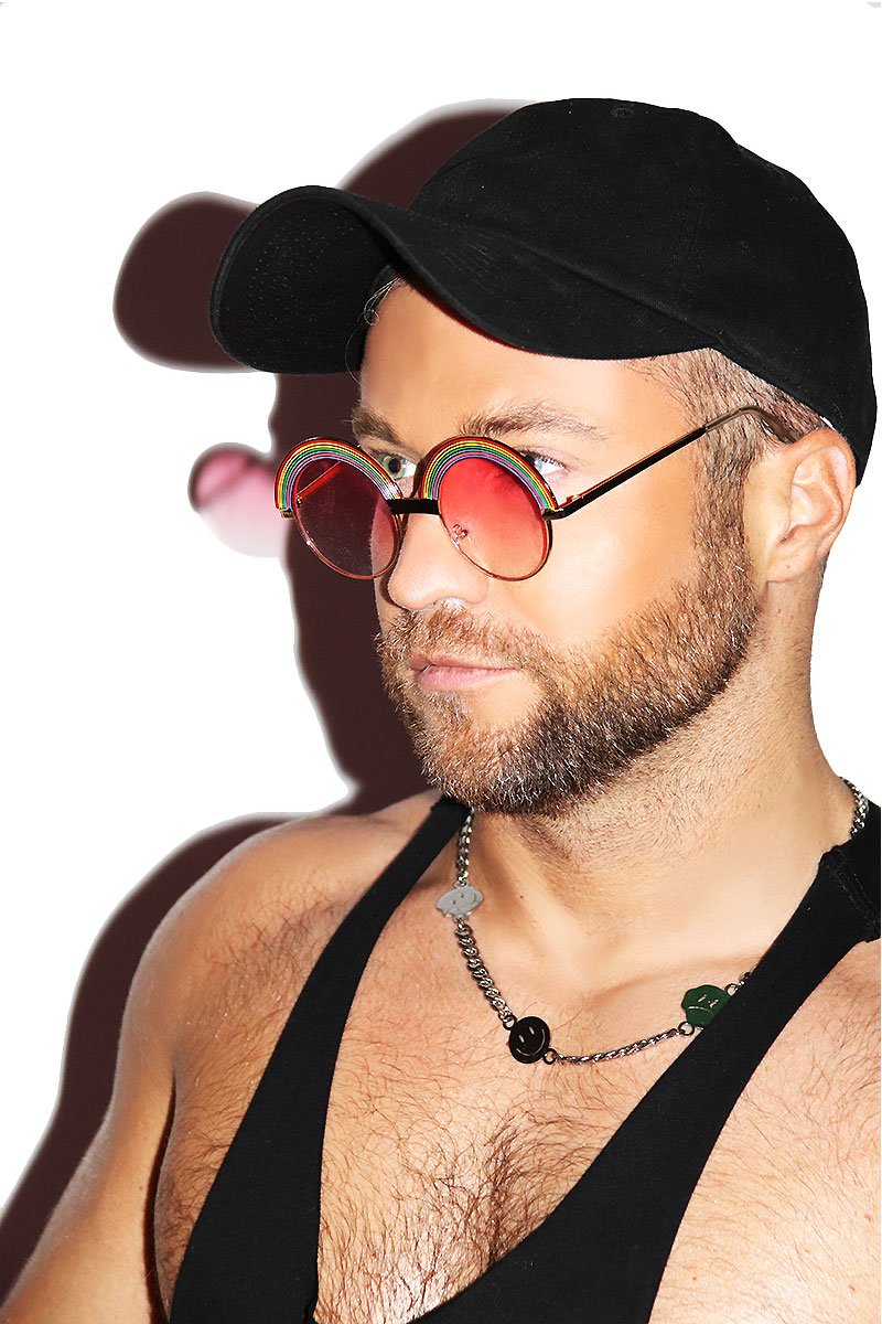 Retro Rainbow Sunglasses- Pink