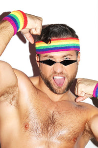Pride Rainbow Workout Sweatband Headband And Cuffs-Multi