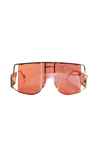 Armor Shield Flat Top Sunglasses- Pink
