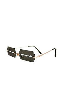 Razor Blade Acrylic Sunglasses- Black