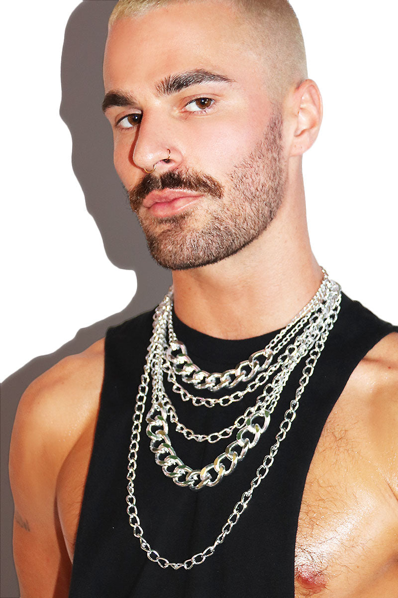 King's Favor Necklace Chains Set - Silver