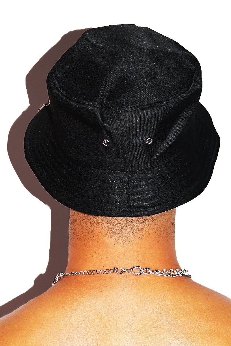 Pierced Bucket Hat - Black