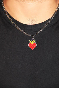 Sacred Heart Necklace -Red