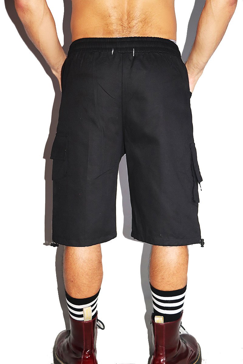 Digitally Unhappy Long Athletic Shorts-Black
