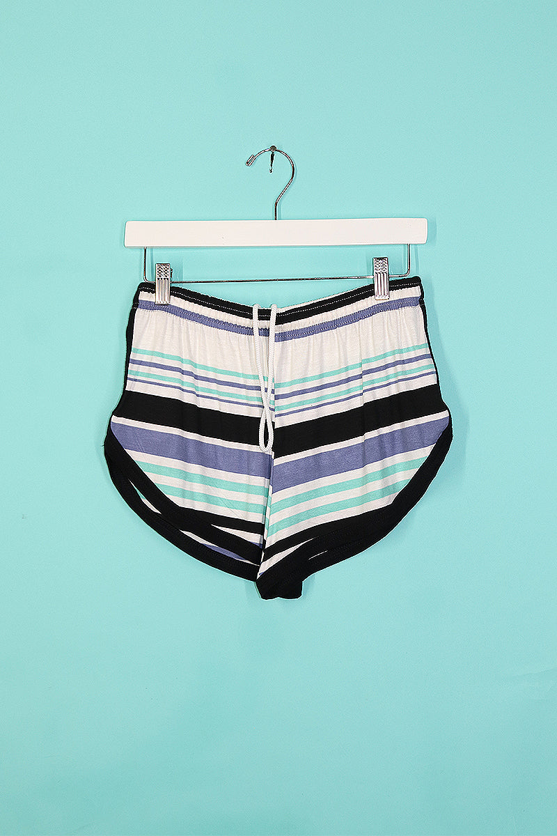 Sample#00148-Beach Stripes Running Shorts Blue- S